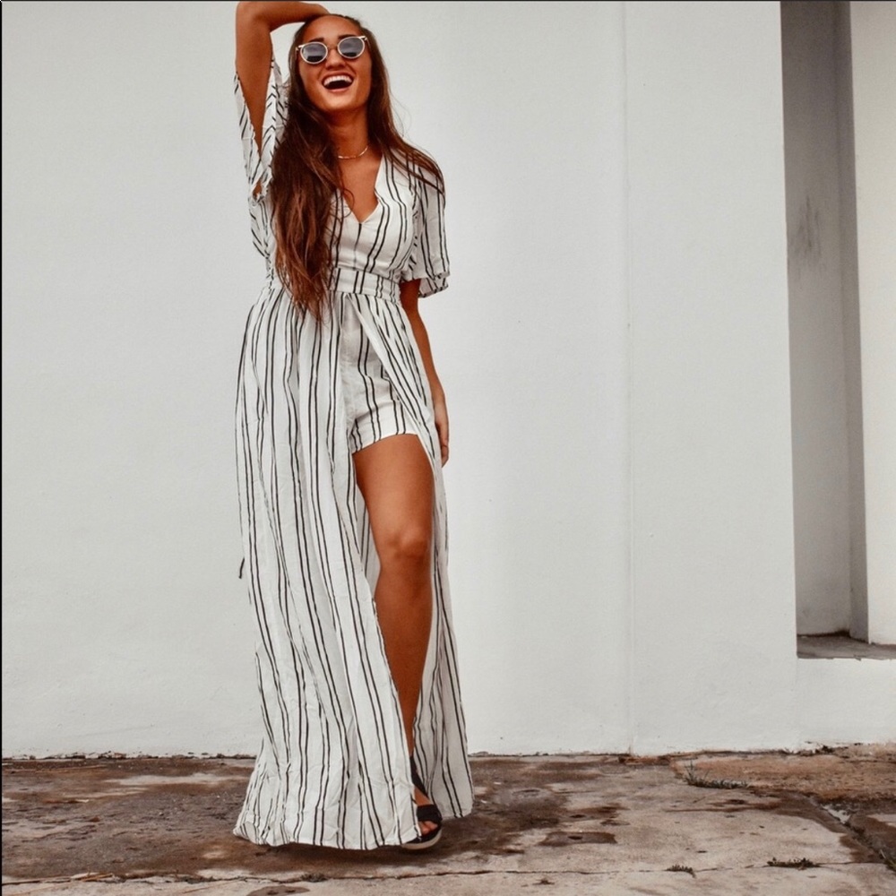 Striped Hi-lo Romper